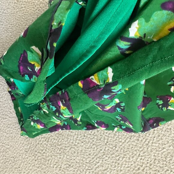 GREYLIN Silk Dress Floral Button Front Lined - Picture 15 of 16